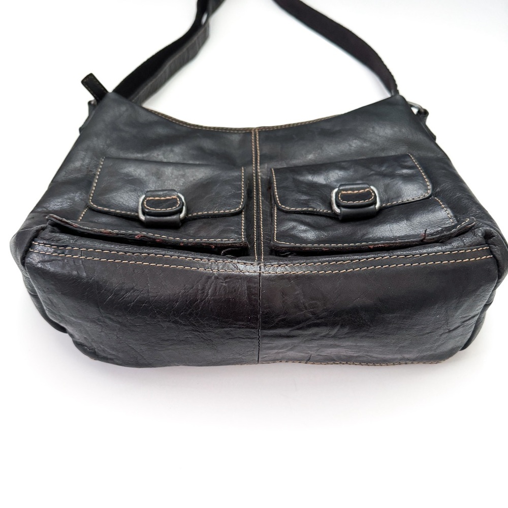 Jack Georges Black Leather Shoulder Bag - Picture 3 of 8